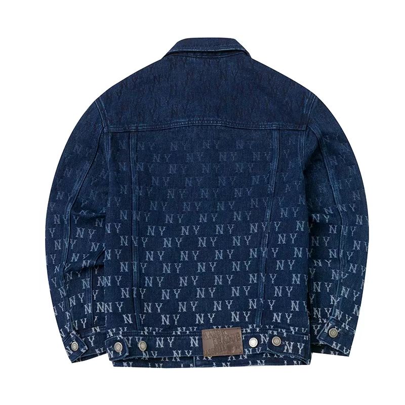 New MLB New York Yankees Denim Jacket Unisex Blue 3ADKM0644-50INS