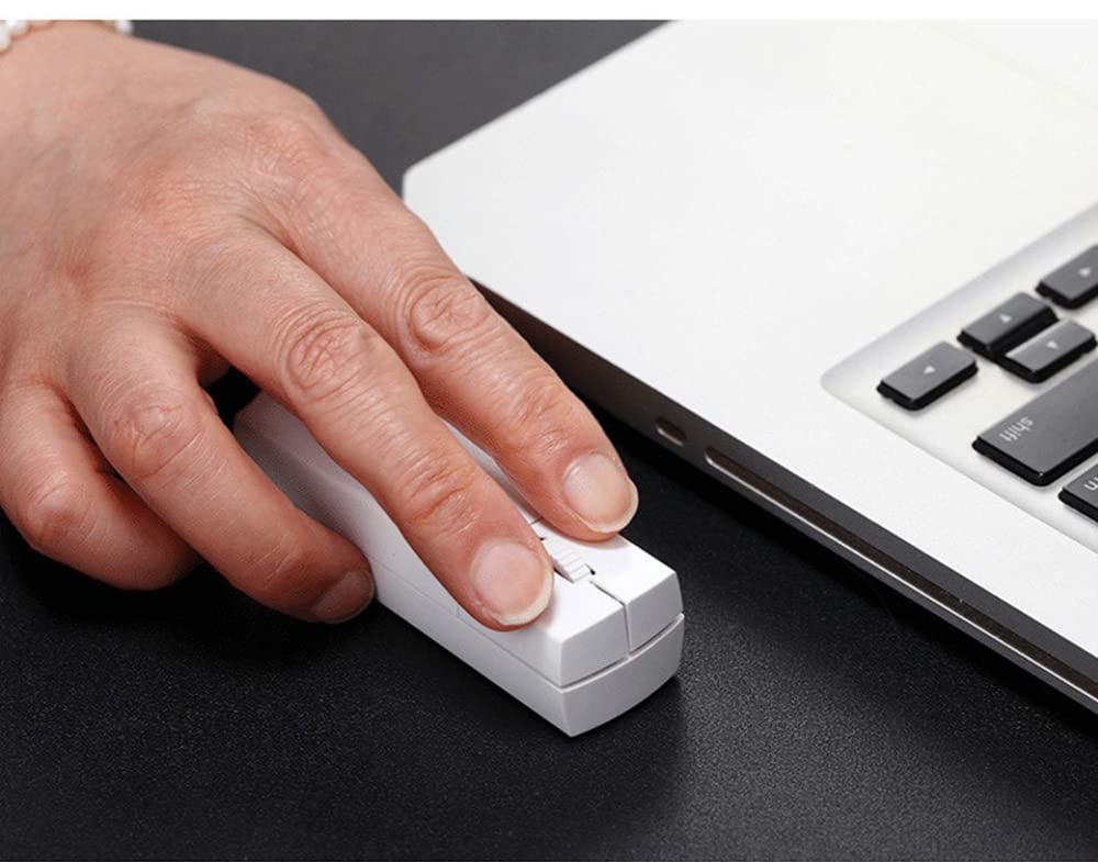 DIWOSHE Ultra-Small Cuboid Mouse, 2.4Ghz Wireless Mouse, USB Rechargeable, 3 Buttons, Optical, Small, Mini, Small Size, Compatible with PCs, Laptops,