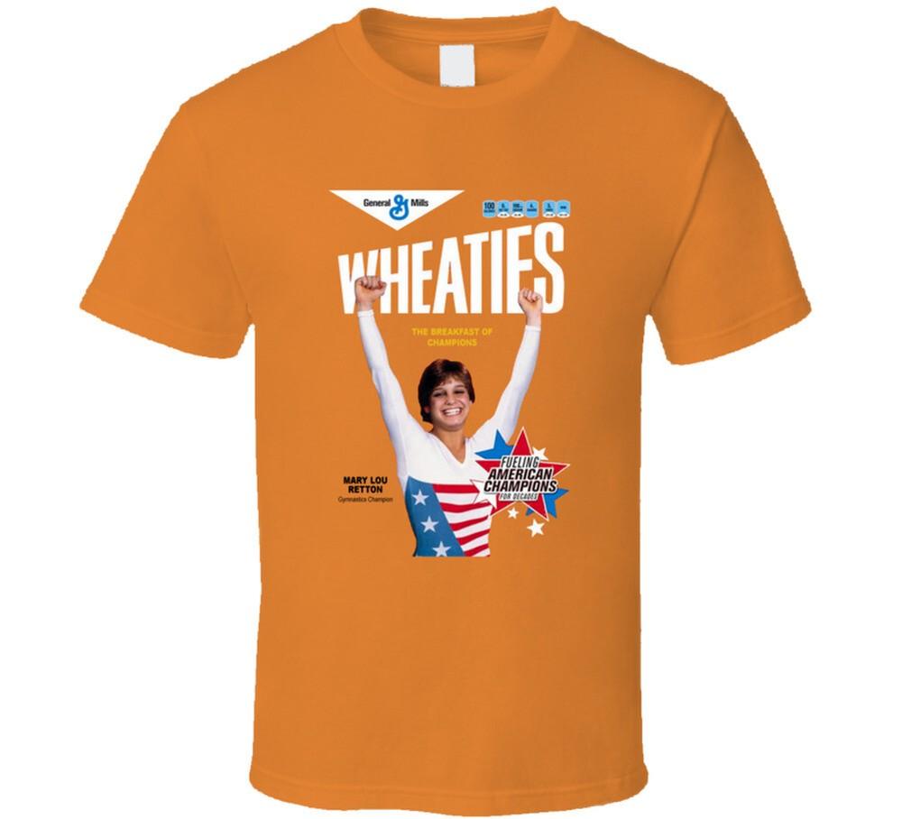 

Wheaties The Breakfast Of Champions Mary Lou Retton Gymnastics Champ T Shirt 4XL