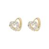 Heart-shaped Zircon Ear Buckle Delicate Shiny Cute Design Women's Fashion Style Party Gift Trendy Ear Jewelry Accessories