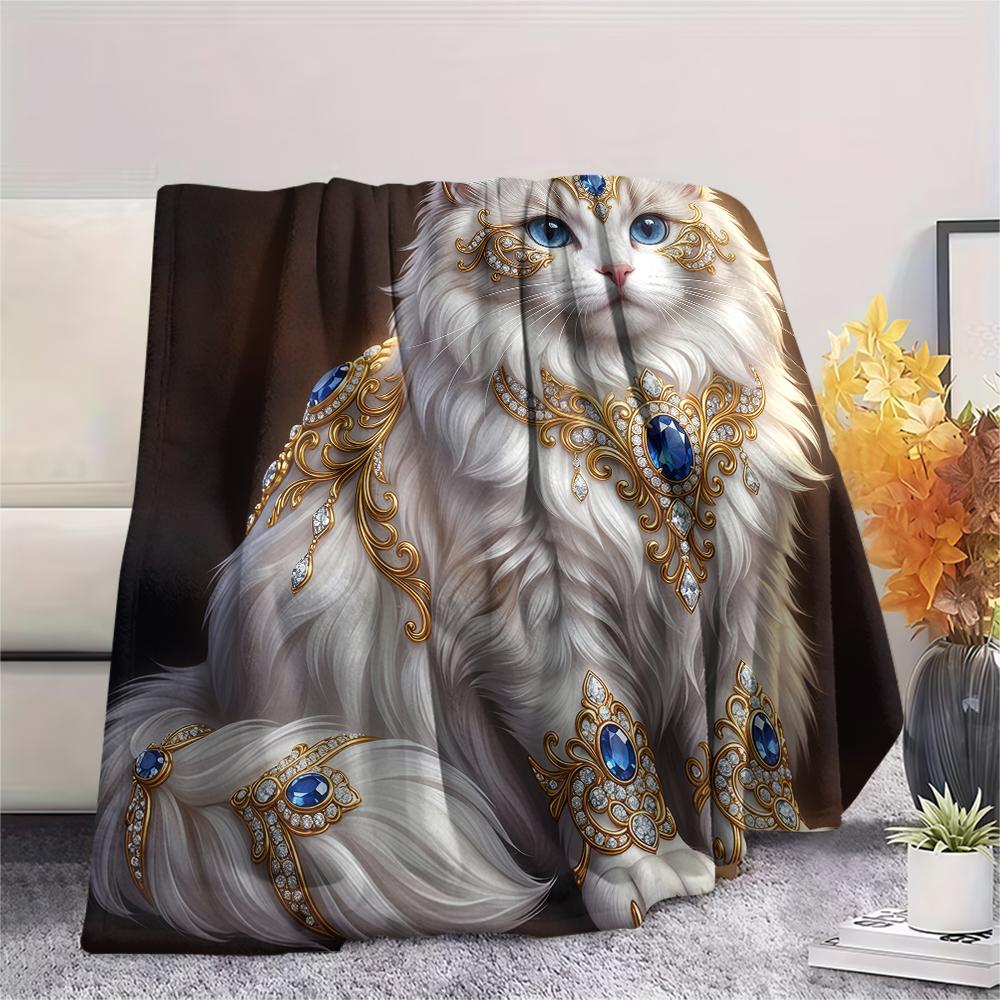 Gorgeous gemstone cat dog Print Flannel Blanket,High quality Comfortable for All Seasons,Home Decor,Warmth and Comfort,Perfect for Christmas Gifts