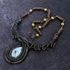 Republic Larimar Gemstone Handmade Copper Wire Wrap Jewelry Necklace 18" S9z72