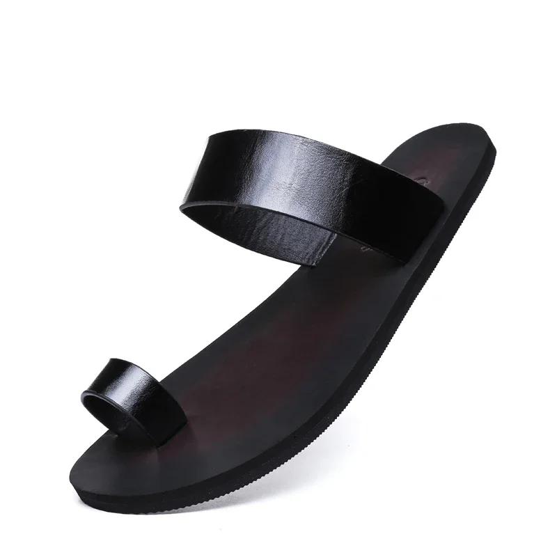

New Luxury Brand Mens Casual Sandals Luxury Brand Breathable Designer Shoes Comfy Solid Summer Slippers Mocassin Hombre Loafer 44 чёрный