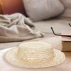 Woven Straw Bonnet Hat Base for Women Breathable Victorian Straw Hat French Flat Top Hat Headwear Beach Vacation Sun Caps