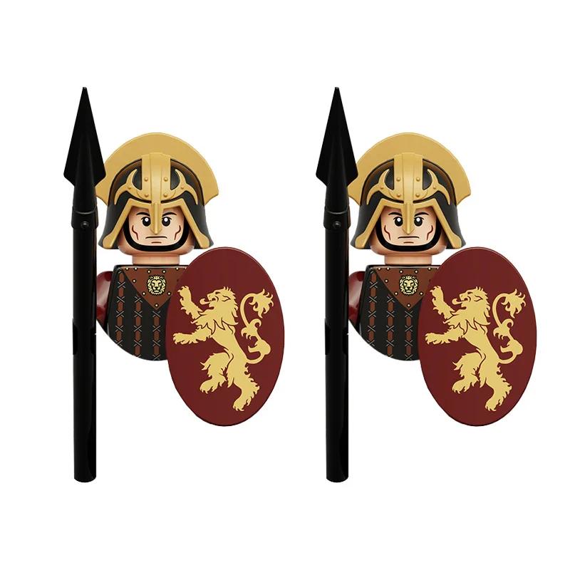 Medieval Knight Armored Troops Ancient Army Soldiers Mini Weapon Equipment Flag Model Building Blocks Kids Toys Birthday Gifts