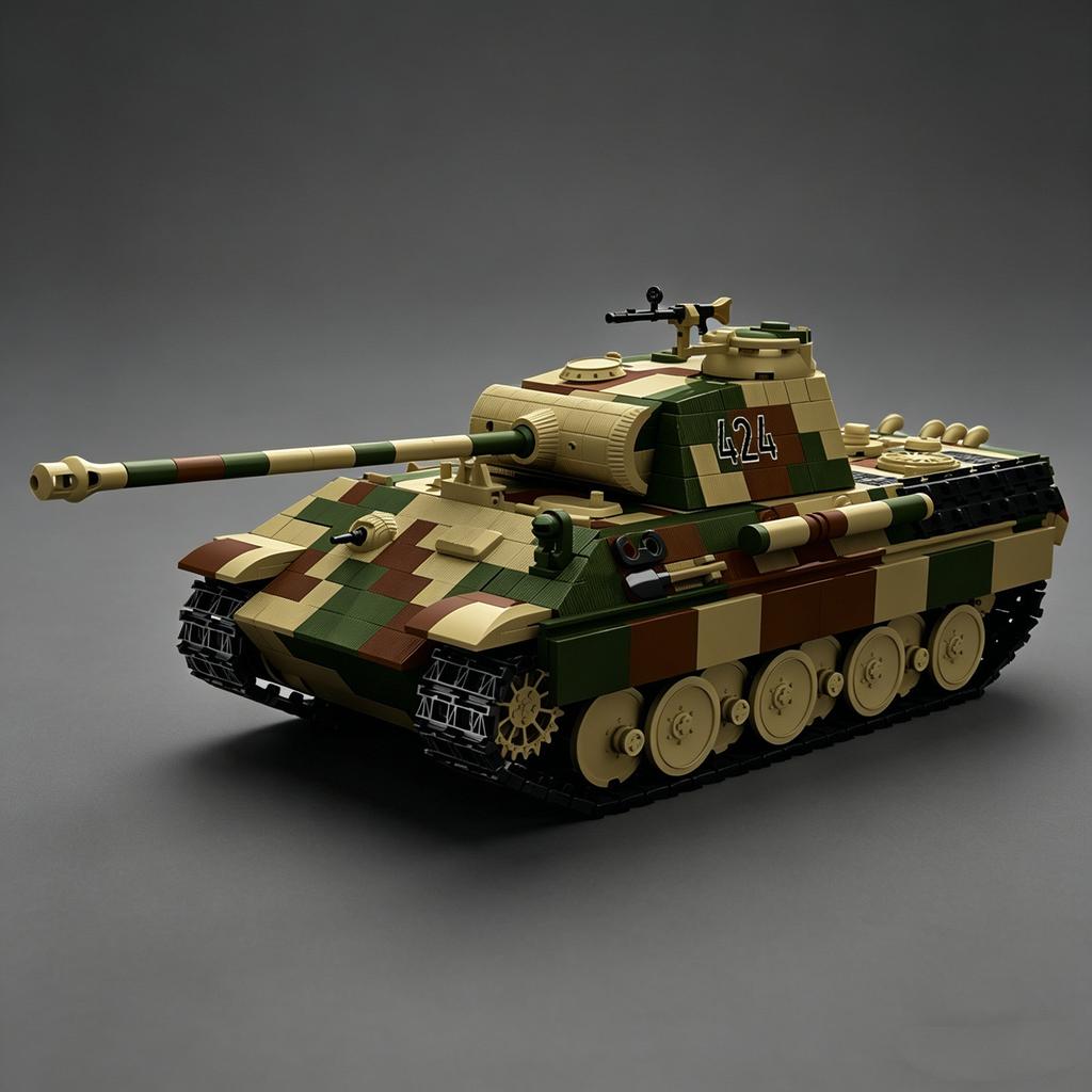 MOC Figurines Normandy Campaign Panzer Division Panther Tank V-424 Building Block Model Kit