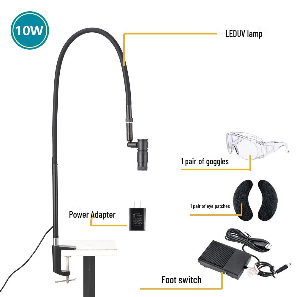 

LED Purple Light Dimmable UV Glue Drying Lamp with Replaceable Head for Eyelash Extensions