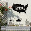 1 Stück USA Flagge Erhobene Hände Silhouette Metall Wandkunst, Eisen Wandmontierte Skulptur Art Deco für Wohnzimmer Schlafzimmer Büro Dekor