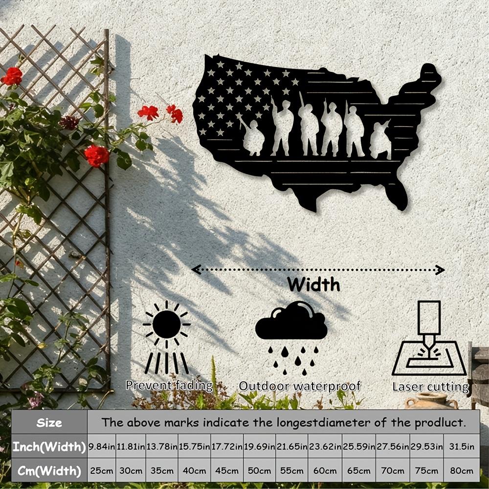 1 Stück USA Flagge Erhobene Hände Silhouette Metall Wandkunst, Eisen Wandmontierte Skulptur Art Deco für Wohnzimmer Schlafzimmer Büro Dekor
