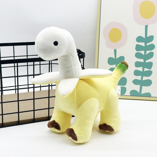 Dinosaurier Puppe Plüschtier mit Banane Symbol für Reichtum Glück Weiche Superweiche Stoffpuppe Jahr des Pferdes Puppe