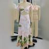 Women's Temperament Elegant Printed High Waist Slim Casual Navel Dress