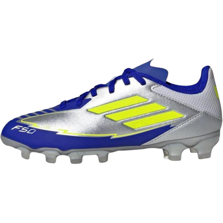 

New Adidas F50 League Abrasion Resistant Low Top Kids Soccer Shoes Silver Blue IH0920 36