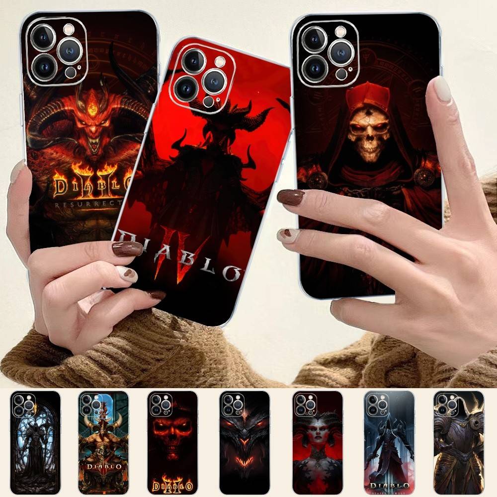 Classic Action D-Diablo Game Phone Case For IPhone 17 16 15 14 13 11 12 Pro Max 16 Plus Transparent