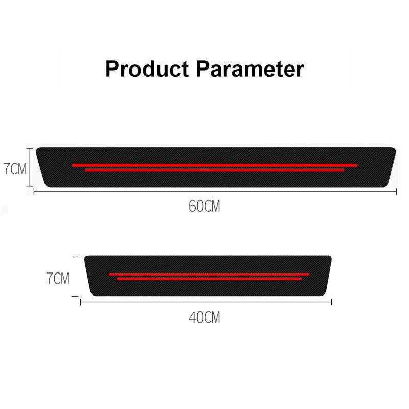 New Universal Car Door Sill Protection Strip Tough Imitation Carbon Fiber Leather Durable Decorative Car Sticker Accessories