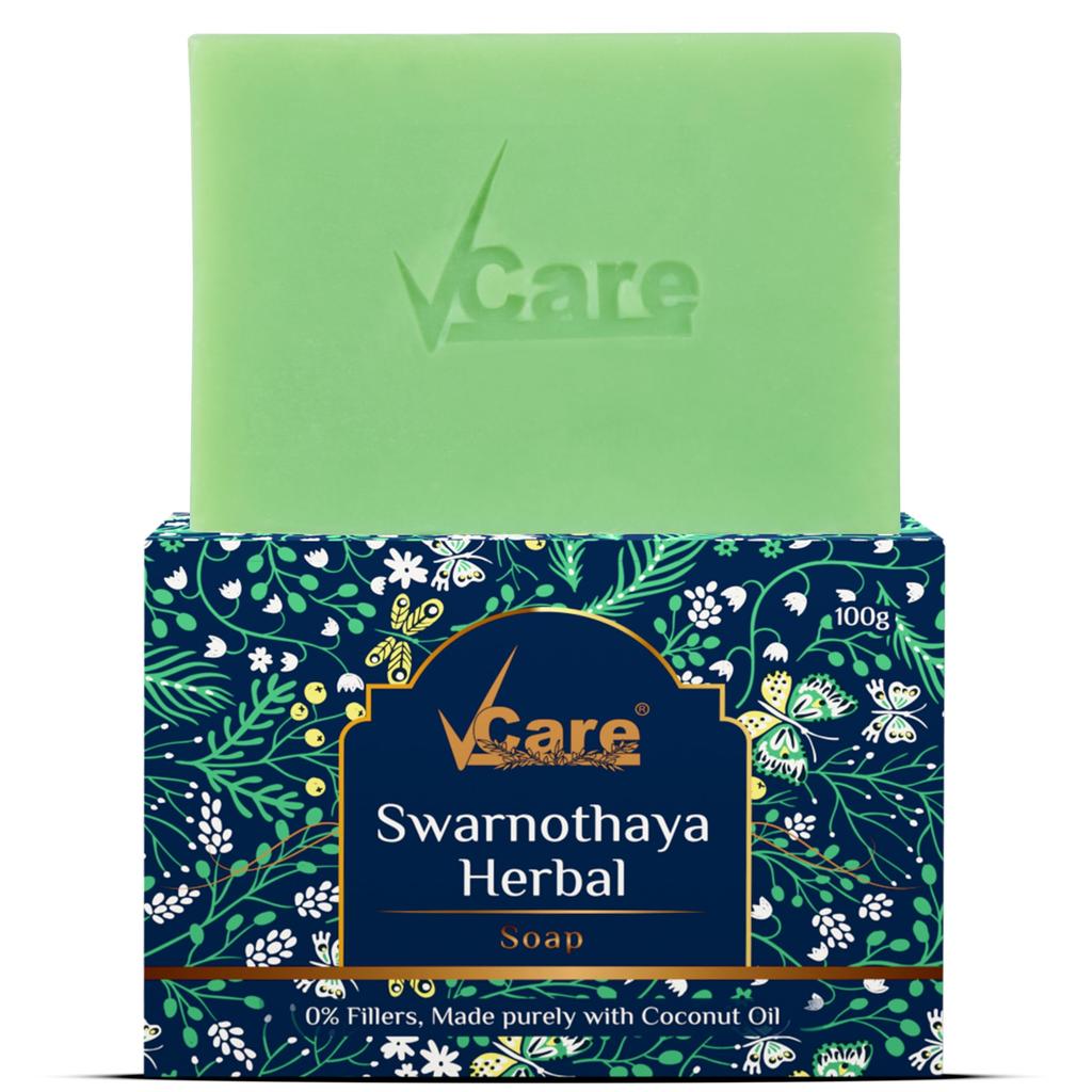 VCare Swarnothaya Herbal Soaps for Bath 100g | Handmade Soap Bar for Women and Men | Reduces Wrinkles and Exfoliates Dirt | Rejuvenates Skin Cells