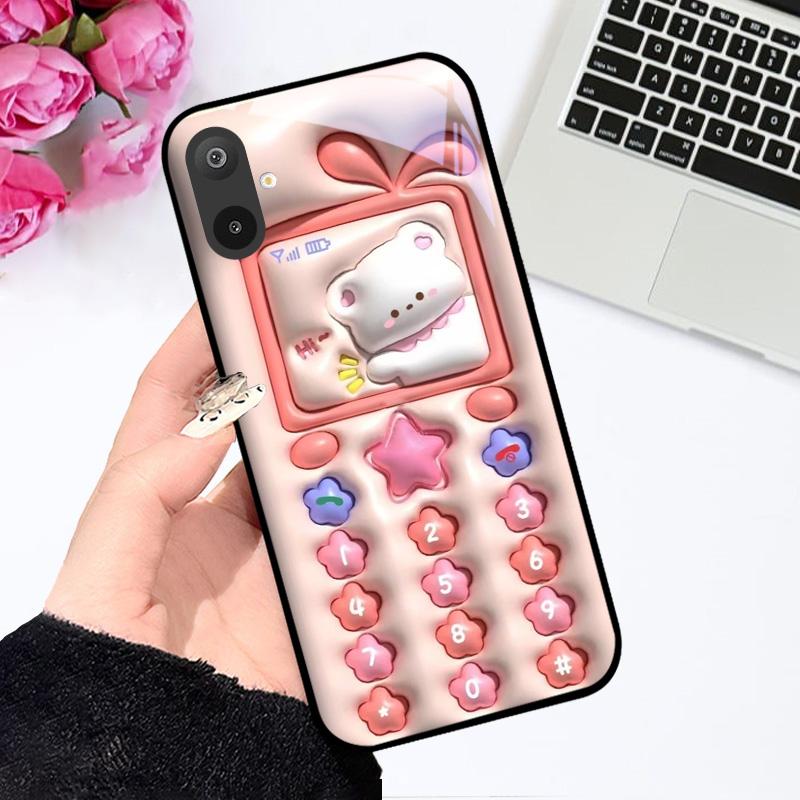Luksusowe etui ze szkła hartowanego do Samsunga A06 A16, twarde etui ze szkła PC do Samsunga Galaxy M06 F06 M16 F16, odporne na wstrząsy