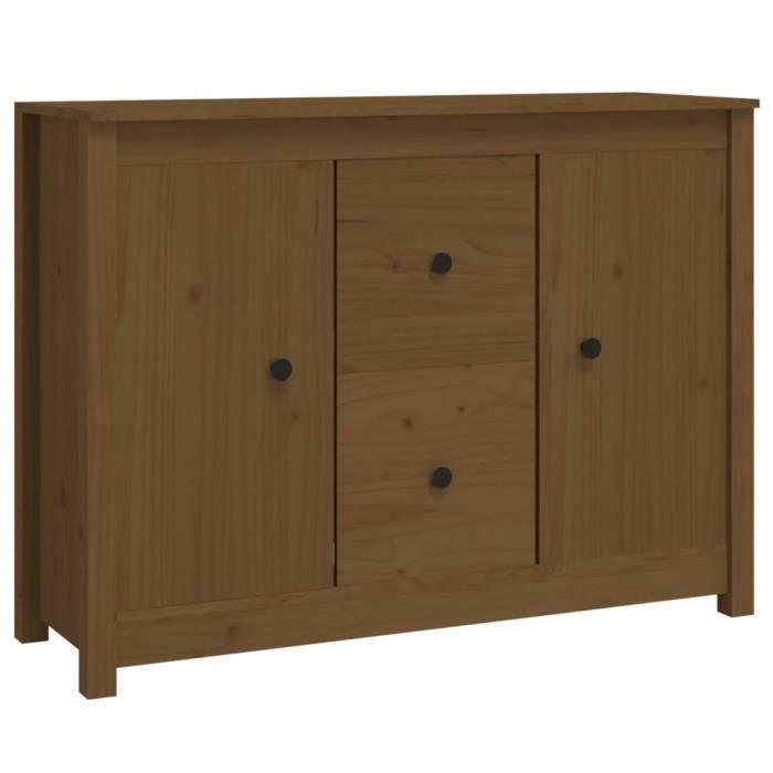 814567 vidaXL Buffet Marron miel 100x35x74 cm Bois massif de pin