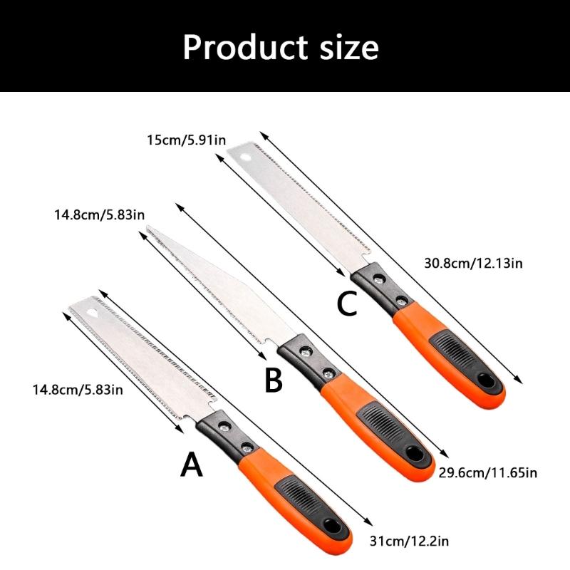 Double Sided 310mm Carpentry Handsaw With Ergonomic Wooden Handle High Durability SK5 Blade For Professional Woodworkers