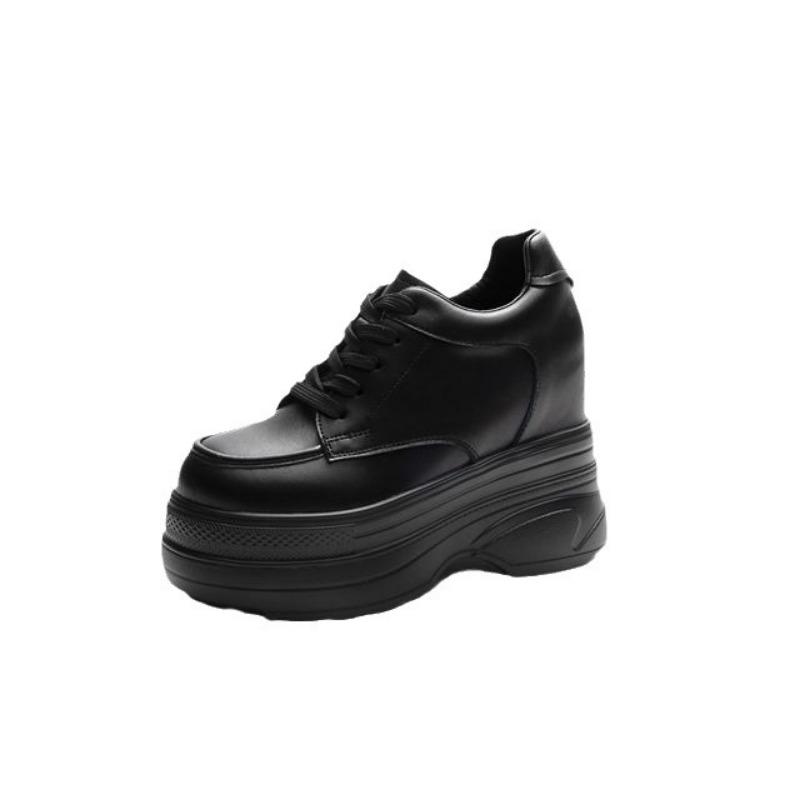 Fashion 11CM Wedge Pumps Autumn Genuine Leather Spring Spring Shoes Hidden Heels Moccasins Women Platform High Brand Female Shoes