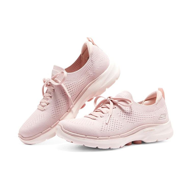 Skechers Go Walk 6 Scarpe Sportive Comfort in Tessuto Basse Lifestyle Donna Sneaker Rosa Chiaro 894117-LTPK