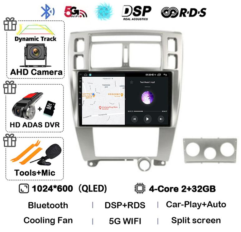 Android 14 Carplay Auto WIFI+4G For Hyundai Tucson 2004 2005 2006 2007 2008 2009 Car Radio Multimedia Video Player GPS Stereo BT