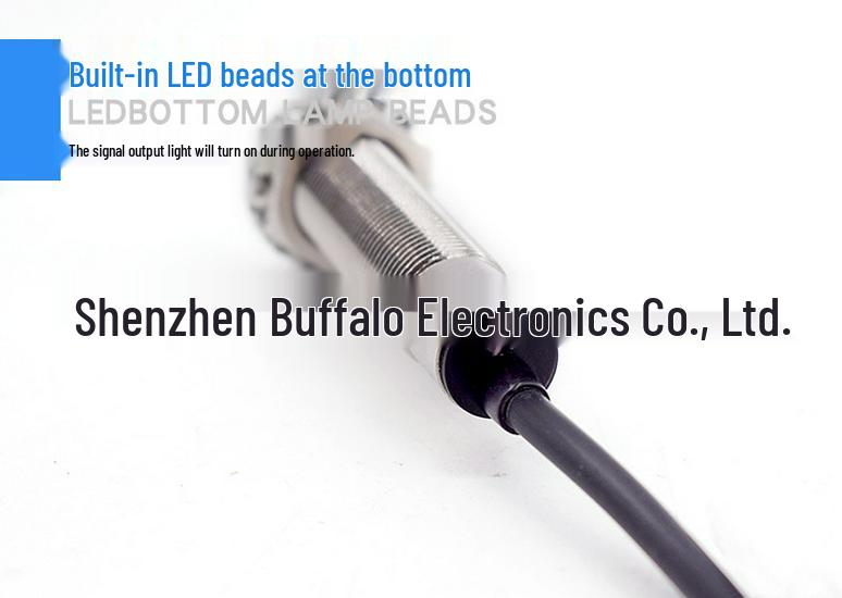 M12 Two-Wire Adjustable Hall Effect Proximity Sensor with Normally Open Switch