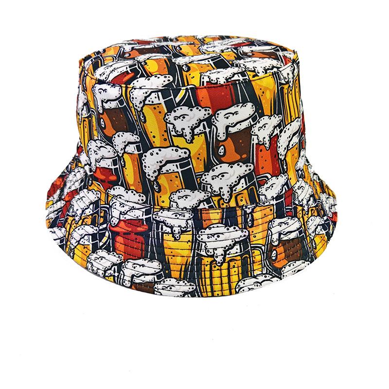 Retro Graffiti Double-Sided Bucket Hat for Men & Women - Versatile Outdoor Travel Sun Protection