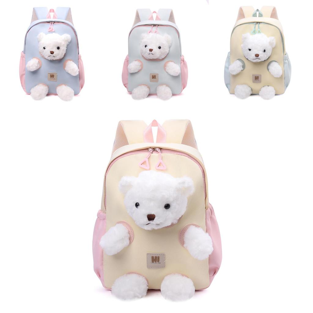 Kids Backpack With Cute Bear And Durable Oxford Material For School Travel