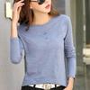 Mode Oansatz Langarm Shirt Frauen Plus Größe Baumwolle T-shirt Herbst Solide Lose Alle-spiel Büro Dame Koreanische Kleidung 10800 1135