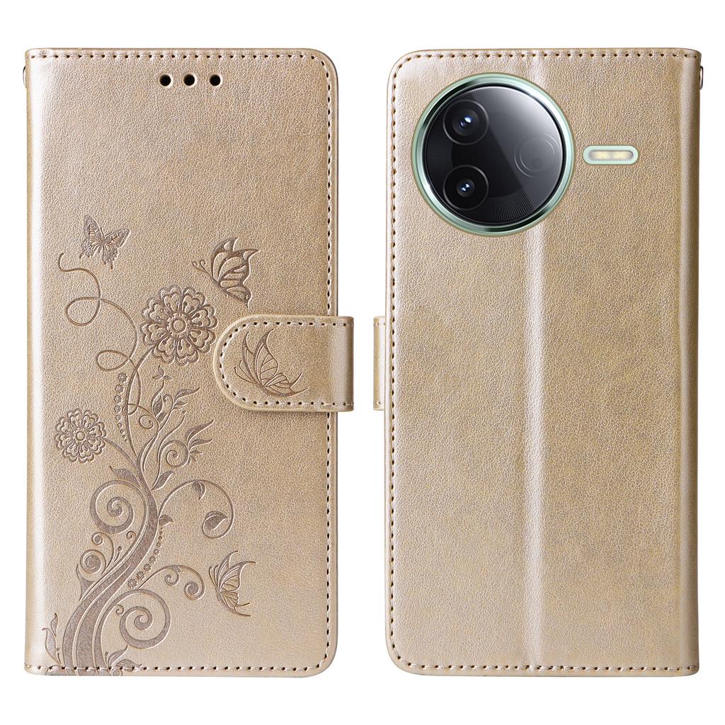 For Xiaomi Poco F7 Pro 5G/Redmi K80 5G Case Butterfly Floral Imprint Wallet Stand Leather Phone Cover