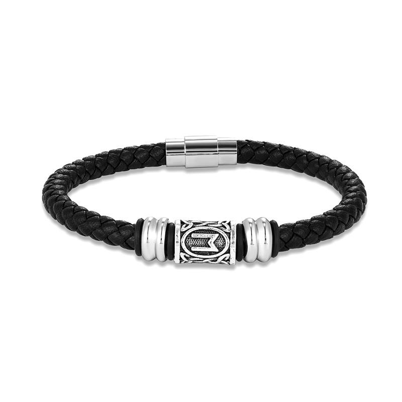 Personalized Norse Viking Runes Amulet Bracelet Leather Wristband With Futhark Rune Bead In Your Choice Viking Jewelry