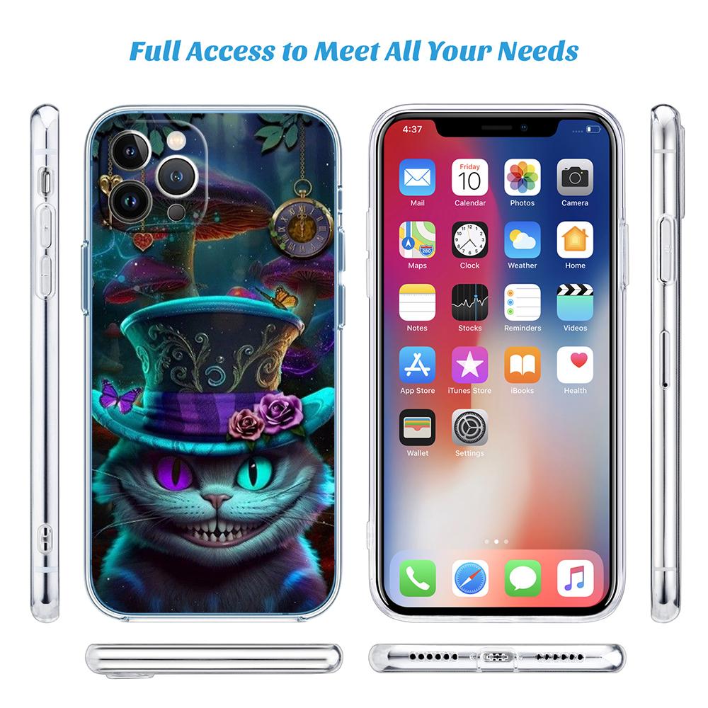 CJ3 Alice in Wonderland Cat Princess Case for LG K22 K30 K40 K41 K42 K50 K50S K51 K51S K52 K61 K62 K71 K92 Q60 Q61 V40 V50 V60