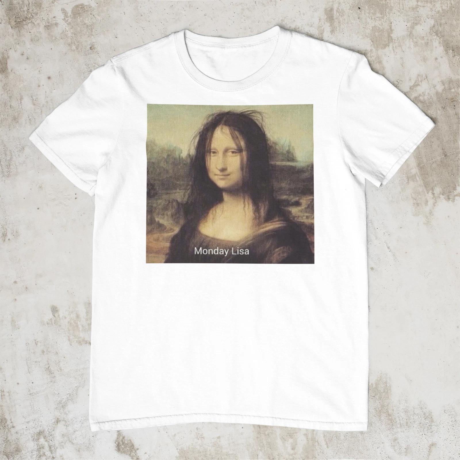 Monday Mona Lisa Funny Parody Printed Cotton Unisex T-Shirt Top Tee 110