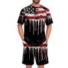 Conjunto de Verano para Hombre con Top de Manga Corta y Pantalones Cortos Juego de Dos Piezas para Dormir Tejido Ligero Transpirable Suave Ropa Casual para Casa