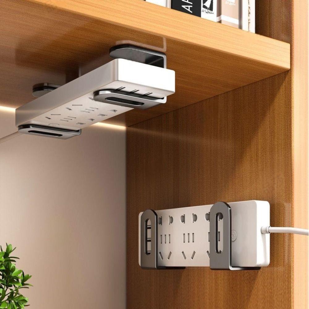 No Drill Router Power Strip Holder Carbon Steel Wall Support Bracket Durable Wifi Placement Rack