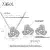 ZAKOL 3 Colors Fashion Bow Cubic Zirconia Necklace Earring Set for Women Girl Bridal Wedding Jewelry Sets Dress