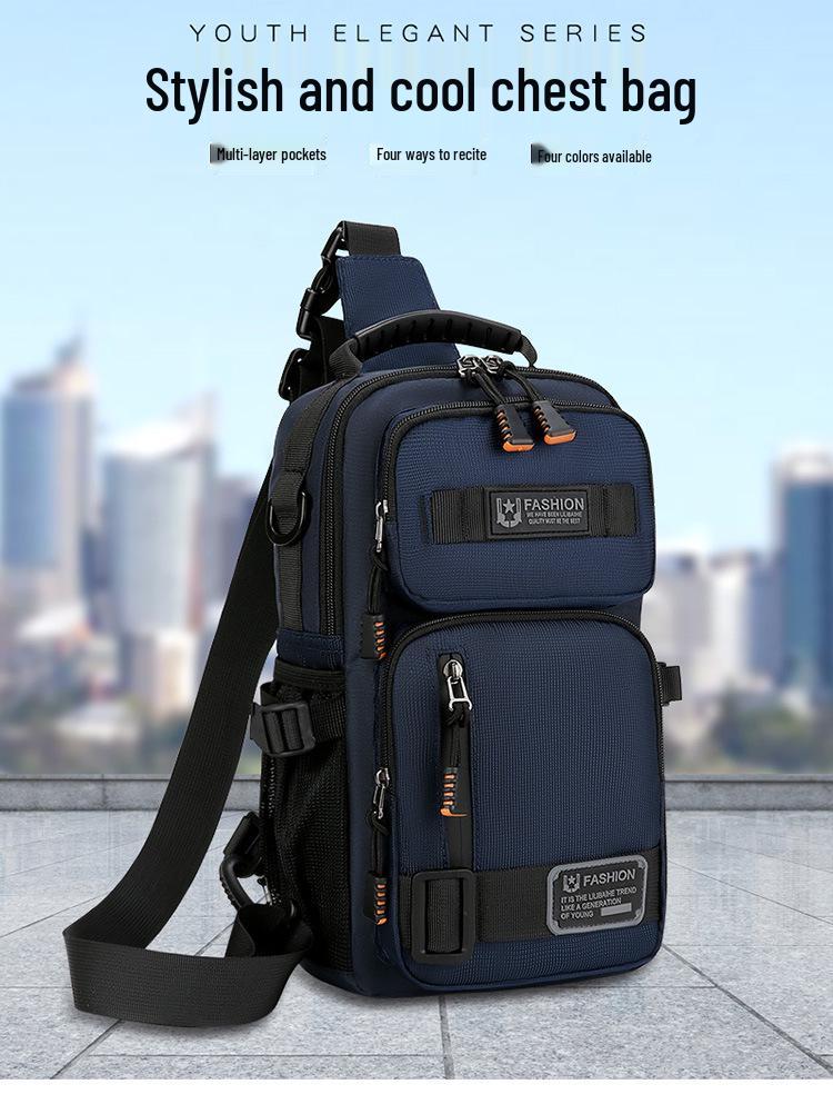 Men's Versatile Outdoor Crossbody Chest Bag - Large Capacity, Trendy, Multifunctional, Single Shoulder Bag.