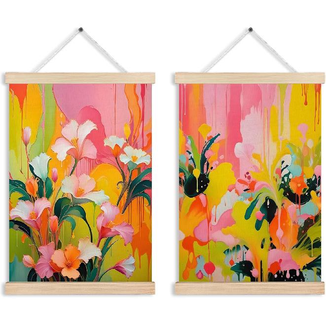 RYVJU Traditional Japanese Temple Wall Art Poster Hanger Frame, Japanese Room Decor, Asian Spiritual Nature Landscape Wall Decor Canvas Prints for