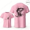 T-shirt per Amanti della Pesca da Uomo Cuore da Pescatore Stampa Pesce Persico Grafiche Magliette Casual a Manica Corta Abbigliamento Maschile Oversize