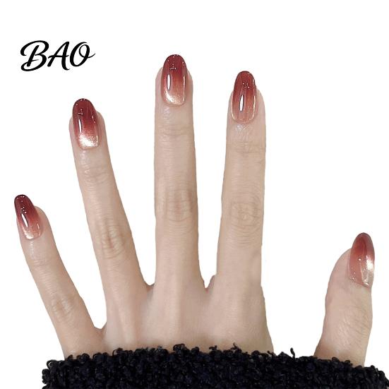 Salon Quality Fake Nails 10Pcs Cats Eyes Press on Kit, Glossy Almond Stick-on Nails, Long Glue False for Women Girls Press-on