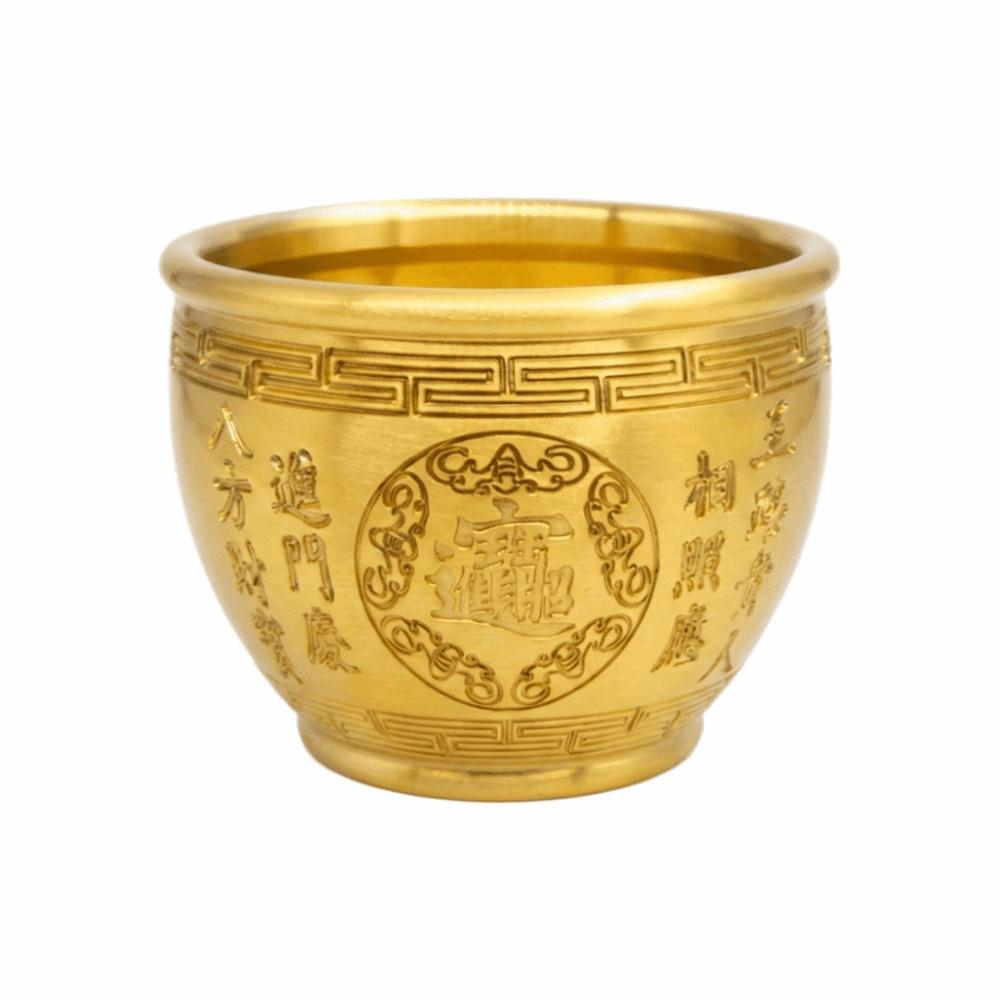 Wealth Attracting Pure Brass Cornucopia 95mm Auspicious Baifu Rice Cylinder Desktop Ornament Blessing Baifu Jar Cup Office Desk
