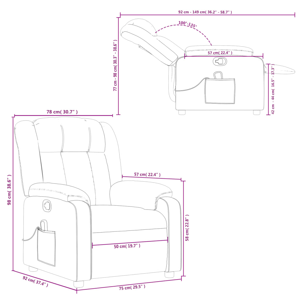 Massage Chair Relaxation Chair Grey Faux Leather