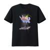 Psychedelic Glitch Art Lily Flower Print Casual T Shirt Vintage Washed Comfortable Streetwear Versatile Fashion Stylish