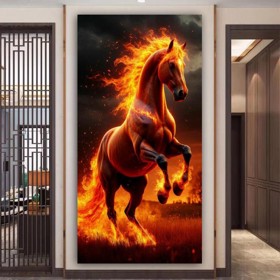 Flame Horse Large Size Diamond Painting Animals Diy Full Square Round Drill Rhinestone Embroidery Mosaic Cross Stitch Kits Wall Decor