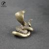 Antique Bronze Cobra Statue Ornament Zodiac Snake Miniature Figurines Copper Desktop Decoration Tea Pets Decor Accessories Craft