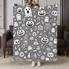 Weighted Flannel Throw Blanket Suitable for Warmth - Thick Cozy Bedspread with Jack-o'-Lantern Pattern, Machine Washable Suitable for Sofa, Bed, Offic