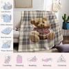 Karierte Teddybär Flanelldecke Warm Weich Halloween Weihnachten Sofa Warm Gemütlich Dekorative Deko Geschenk für Alle Jahreszeiten
