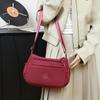Vrijetijd Eenvoudige Dames Schoudertas Nylon Meerdere Vakken Waterdichte Messenger Bag Effen Kleur Vrouwen Schoudertas voor Uitjes