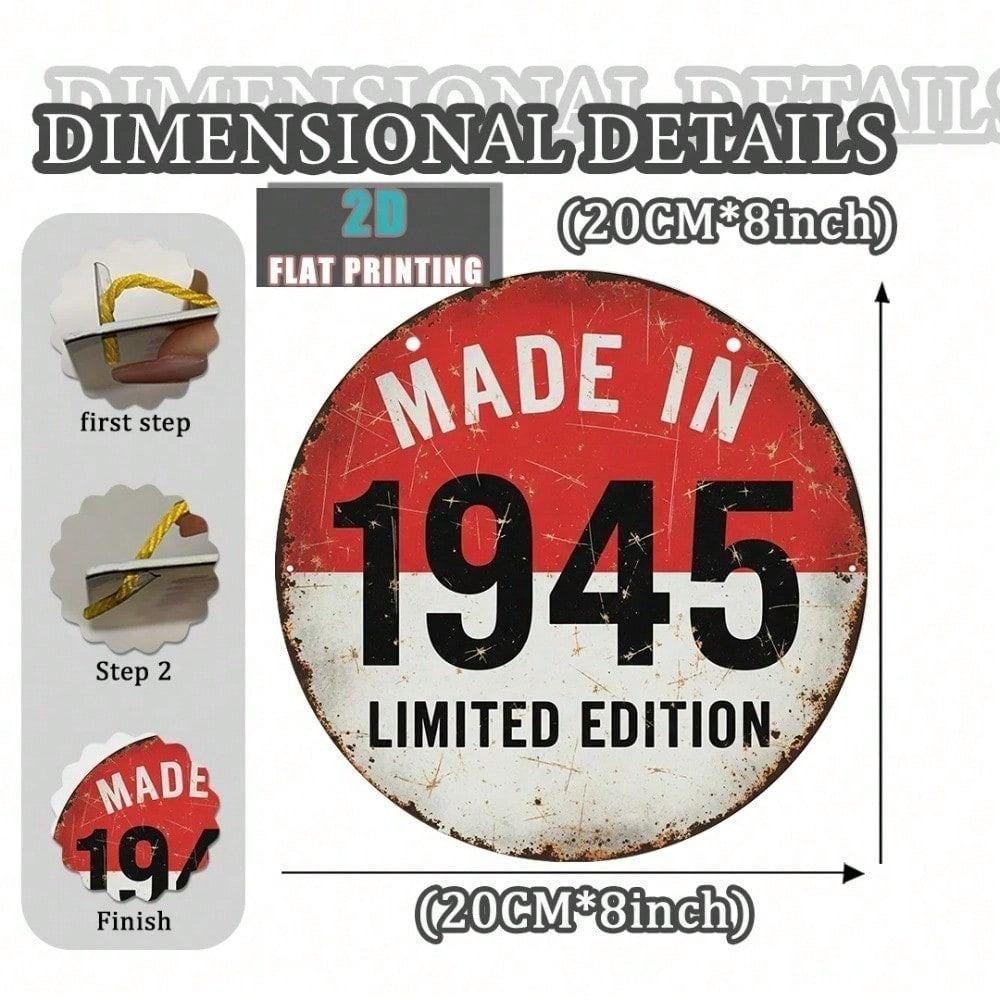Vintage 1945 Metal Wall Poster Retro Bar Sign Decor