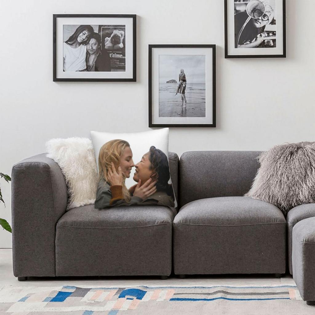 Killing Eve Villanelle Eve Polastri Square Pillowcase Polyester Linen Velvet Creative Decorative Pillow Case Seater Cushion 18"